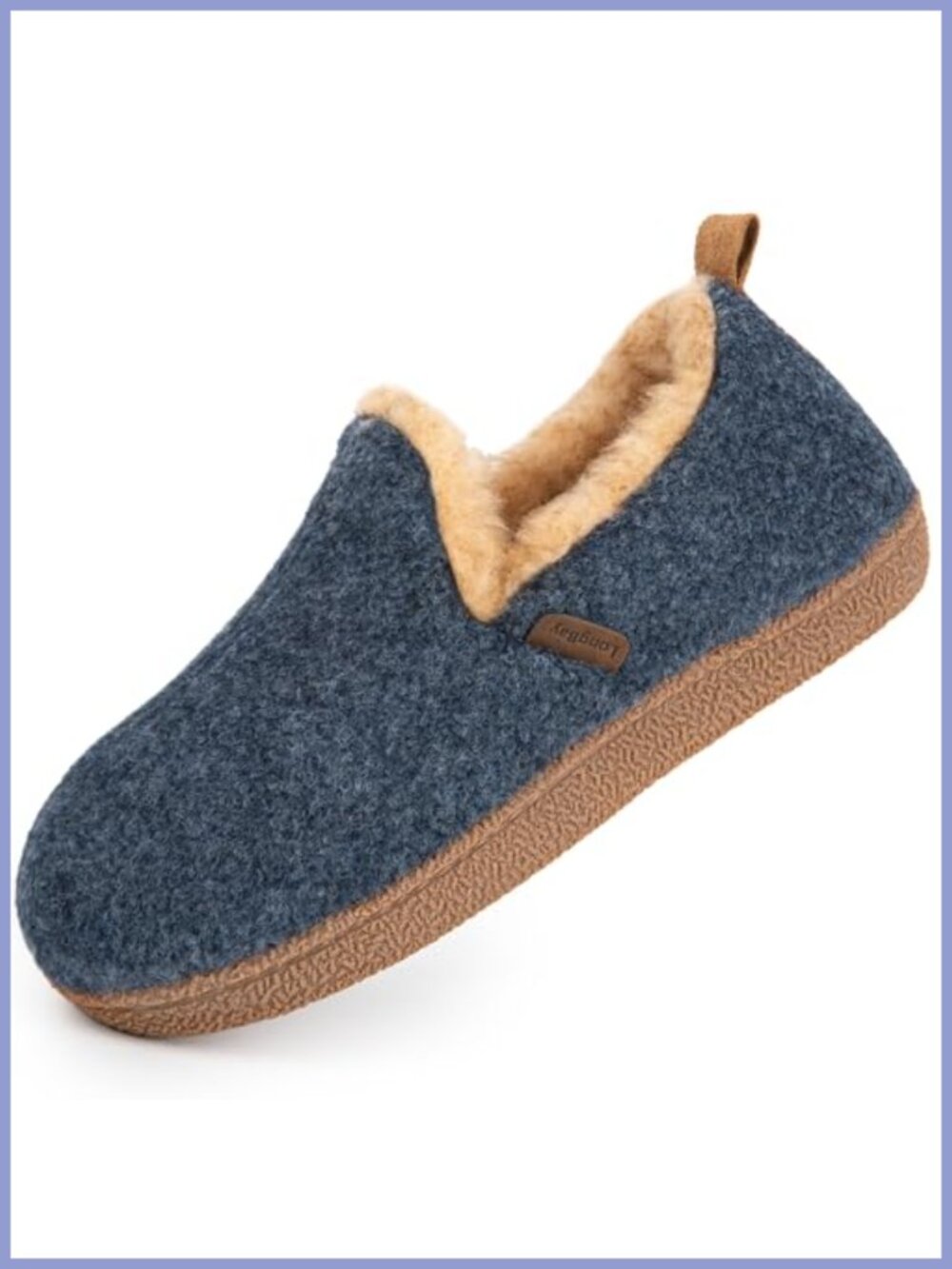 Felt Bootie Slippers Memory Foam Faux Fur Lined House Shoes